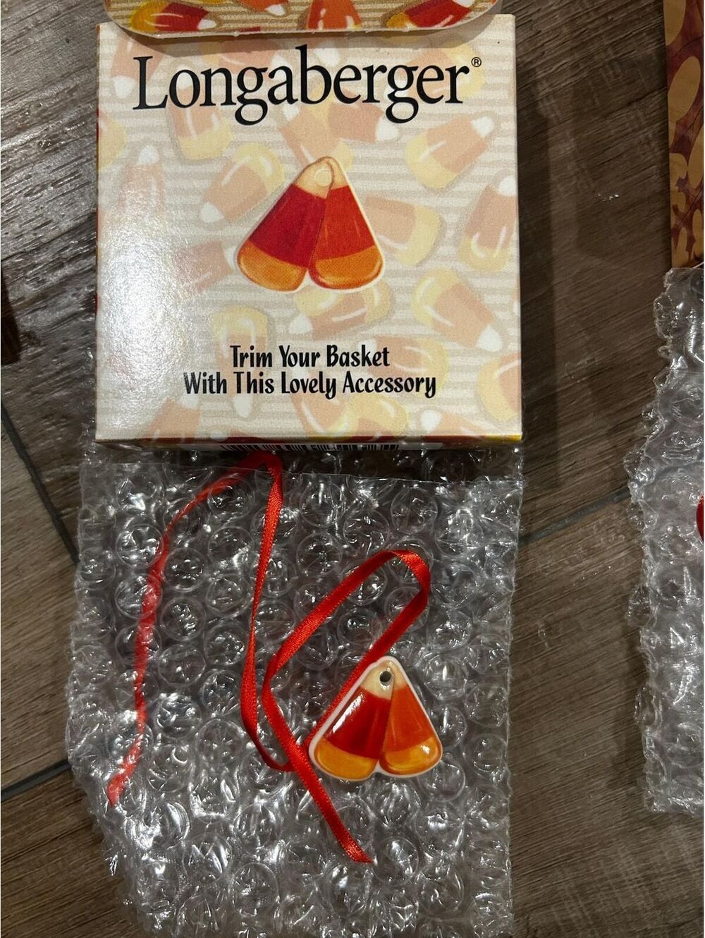 Longaberger Candy Corn Basket Tie On NEW HALLOWEEN fall
